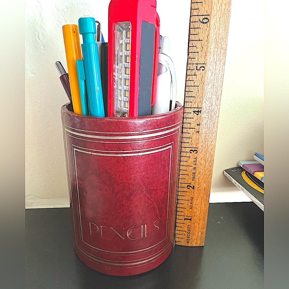 Pencil Holder Vintage Style Red Pencil Jar Gatsby